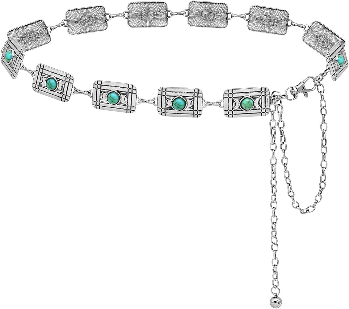 Waist Chain Belts Women Girls Metal Belly Link Adjustable Waist Belt for Jeans and Dress | Amazon (US)