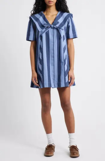 Damson Madder Goldie Stripe Minidress in Blue at Nordstrom Rack, Size 14 | Nordstrom Rack
