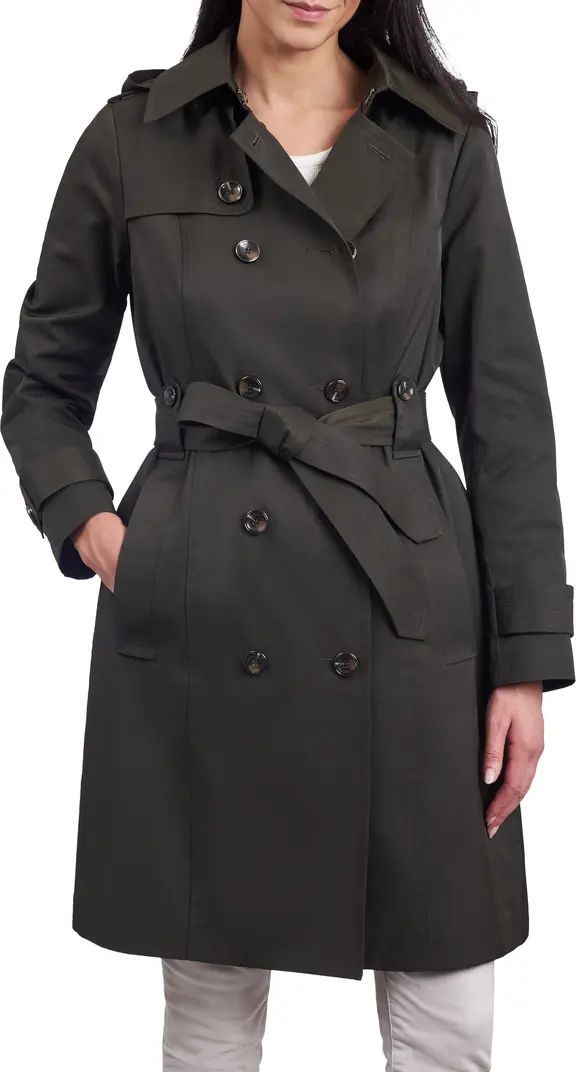 Belted Water Repellent Trench Coat with Removable Hood | Nordstrom