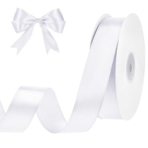woric White Satin Ribbon 1 Inch x 50 Yards White Ribbon | Amazon (US)