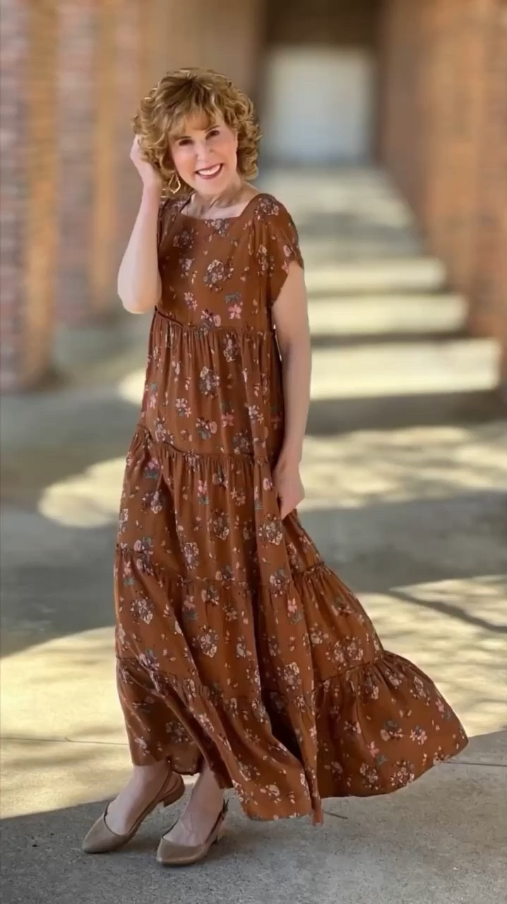 This maxi dress is so flowy and easy to wear! Tap through for other prints! I love the empire waist and drape of the fabric!

It paired perfectly with my raffia slingbacks but would also be cute with sandals or sneakers!

Follow my shop @emptynestblessed on the @shop.LTK app to shop this post and get my exclusive app-only content!

#LTKVideo #LTKSeasonal #LTKshoecrush