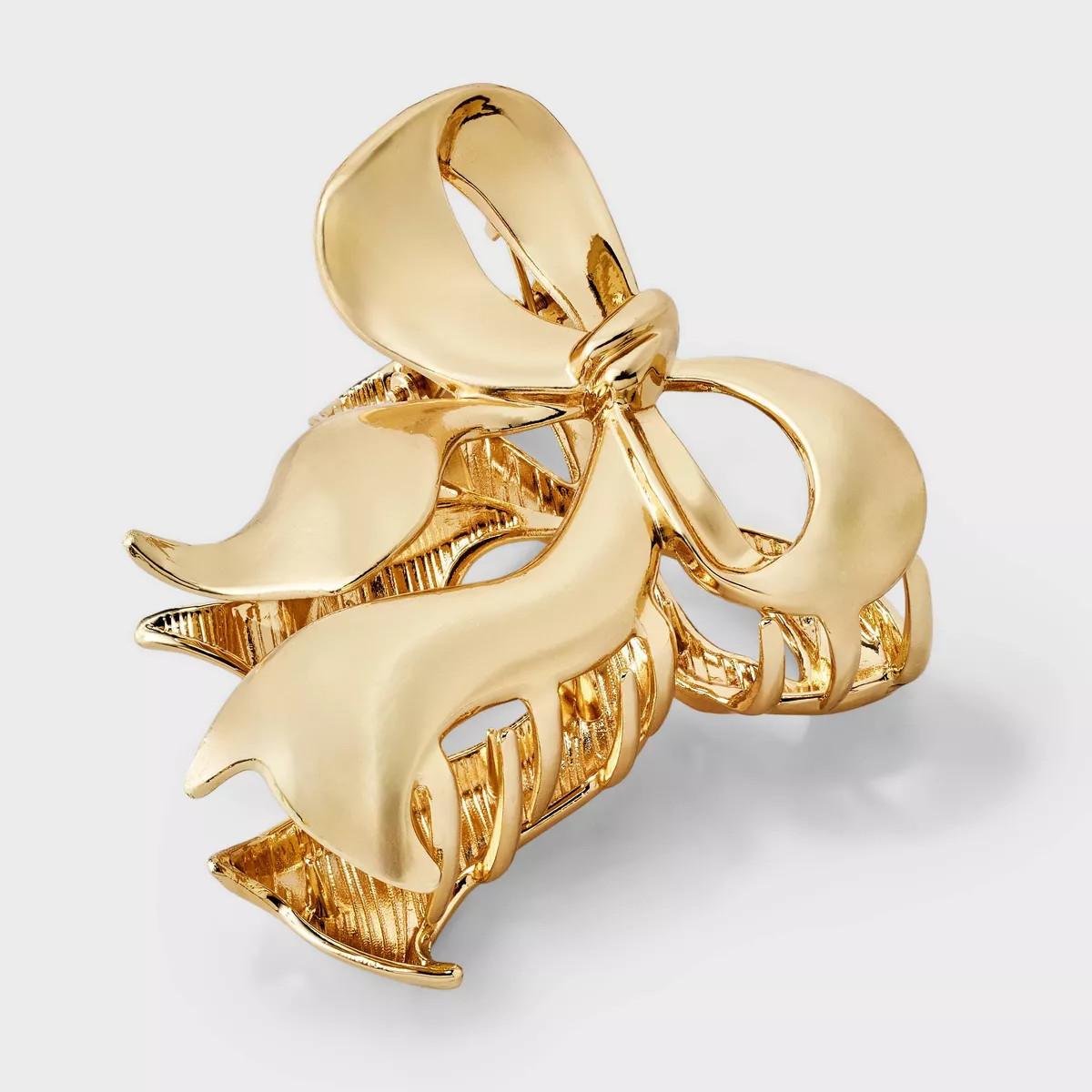 Shiny Bow Claw Hair Clip - Wild Fable™ Gold | Target