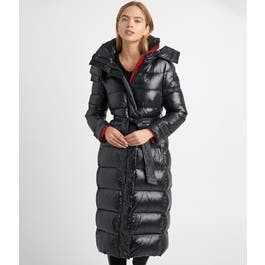 Buy CONTRAST MAXI BELTED LONG PUFFER Online - Karl Lagerfeld Paris | Karl Lagerfeld Paris