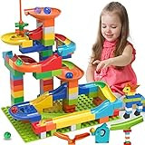COUOMOXA Marble Run Building Blocks Classic Big Blocks STEM Toy Bricks Set Kids Race Track Compat... | Amazon (US)