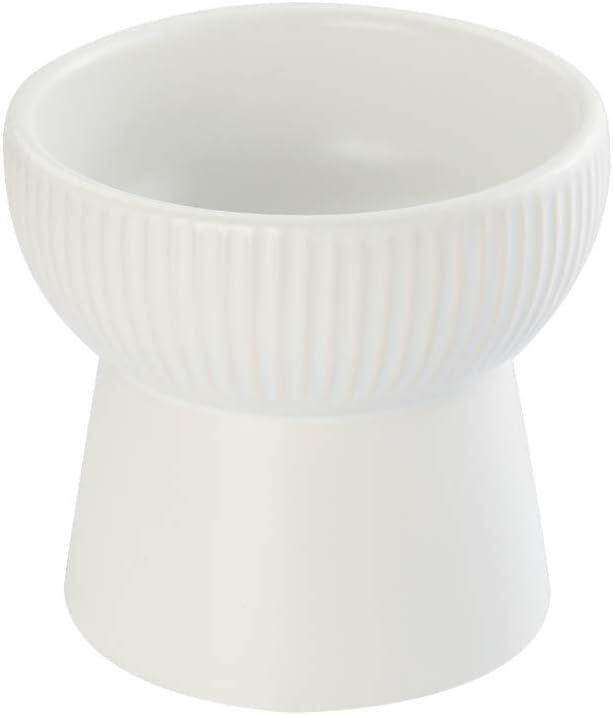 White Ceramic Raised Cat Bowls, Elevated Food or Water Bowls, Stress Free, Backflow Prevention, D... | Amazon (US)