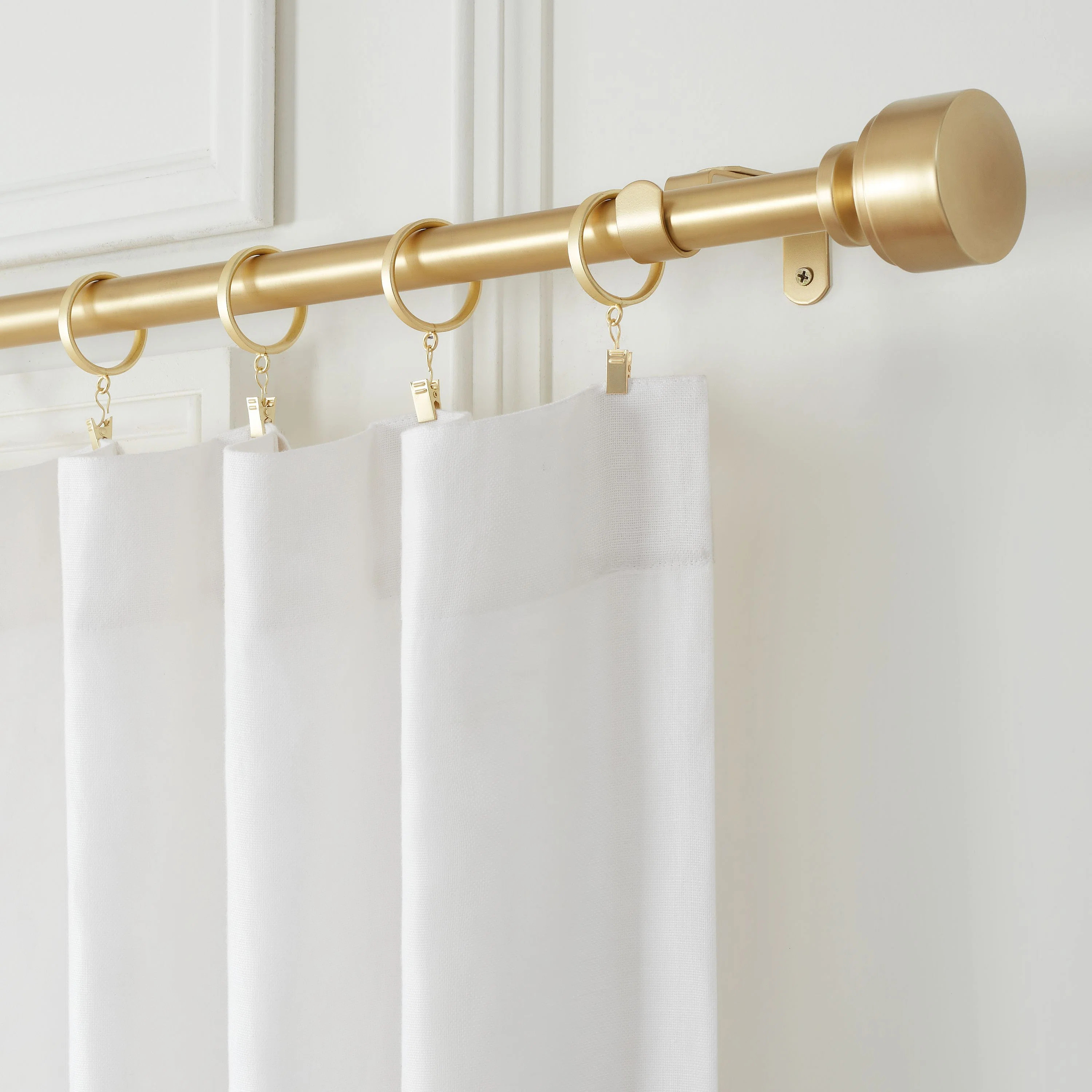 MODE Mode Premium Collection 1 1/8 in Diameter Single Curtain Rod Set with Modern Doorknob Finial... | Wayfair North America