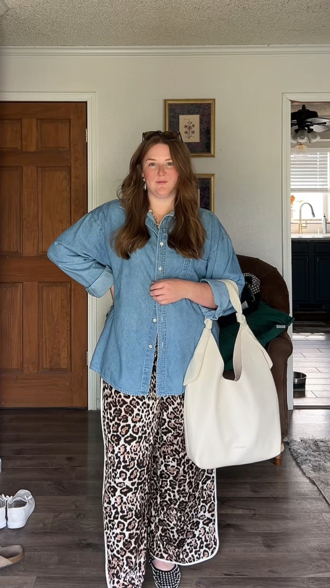 Leopard pants outfit! 

#LTKStyleTip #LTKMidsize #LTKPlusSize