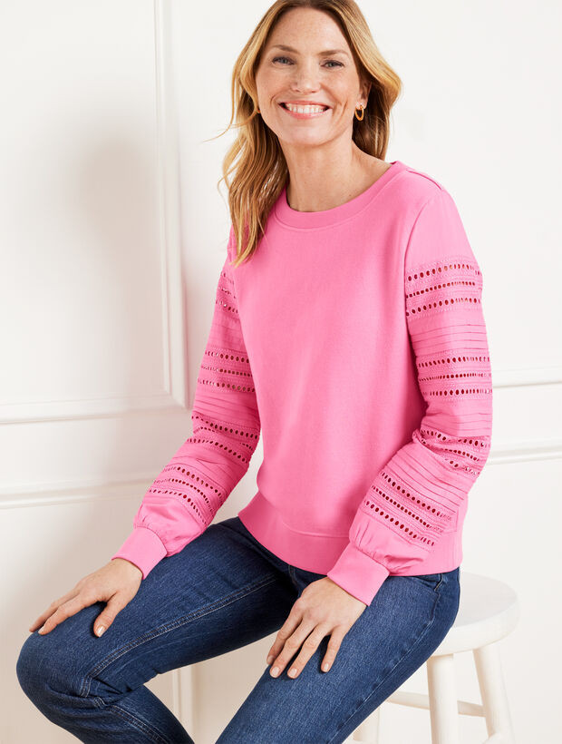 Eyelet Crewneck Sweatshirt | Talbots