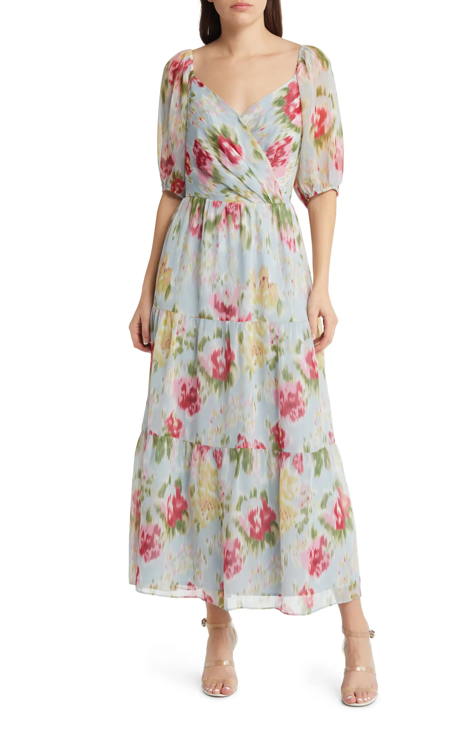 Floral Print Puff Sleeve Maxi Dress | Nordstrom