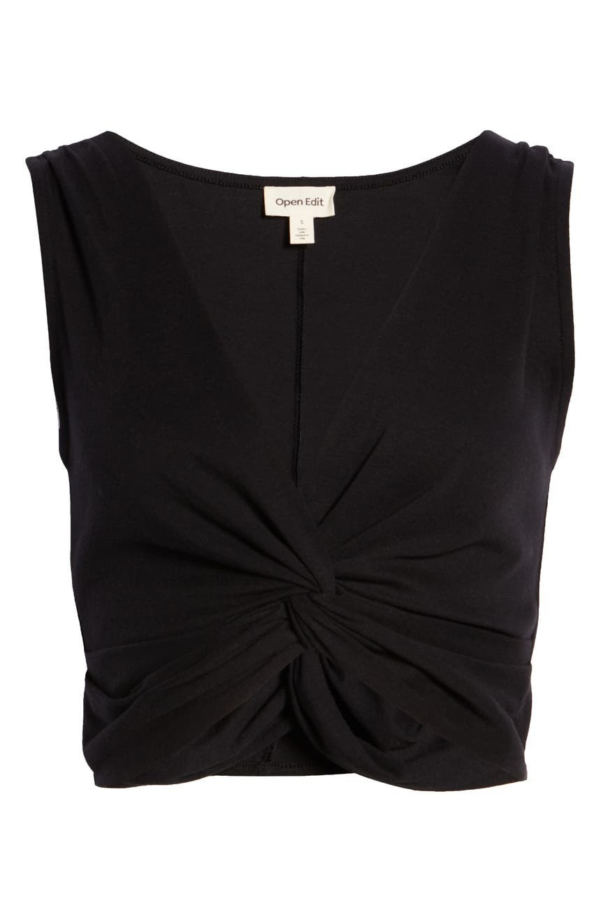 Knot Front Organic Cotton Blend Crop Top | Nordstrom