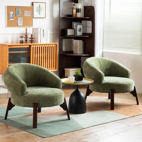 Debbera 25.98'' Upholstered Fabric Accent Chairs (Set of 2) | Wayfair North America