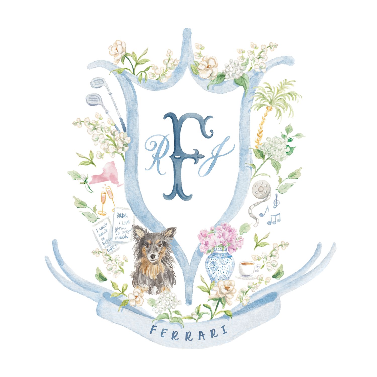 Personalized Icons Watercolor Crest — Simply Jessica Marie | Simply Jessica Marie