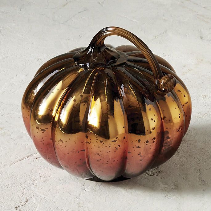 Amber Ombré Glass Pumpkin | Frontgate | Frontgate