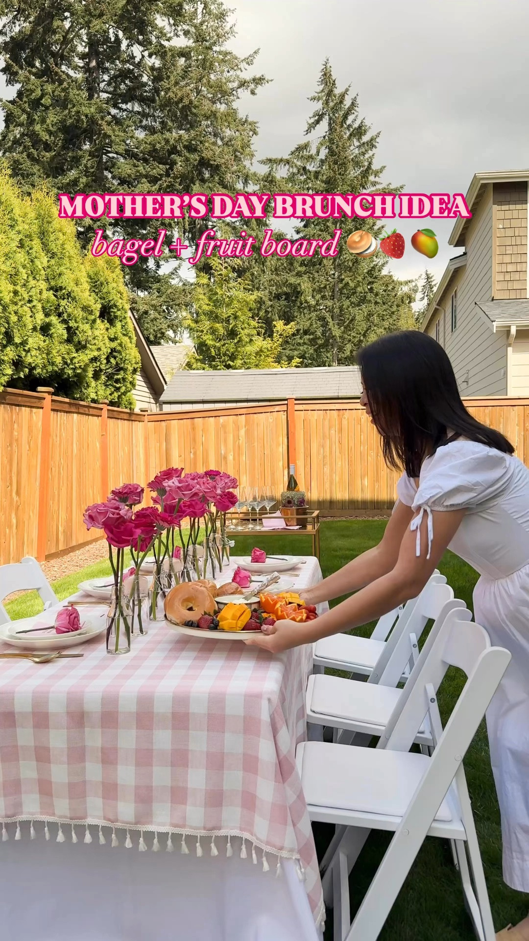 Mother’s Day Brunch Idea - Bagel + Fruit Board! 

Mackenzie child’s tray and bowl, Tablecloth, white dress, spring outfit, ice mold bucket, bar cart, table, bud vases, chairs, wine glasses 

#LTKSeasonal #LTKHome #LTKParties