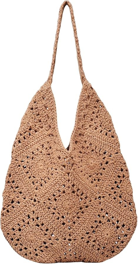 Beach Bags for Women,Summer Soft Large Woven Shoulder Purse Knit Handbag, Beach Tote Bag for Summ... | Amazon (US)