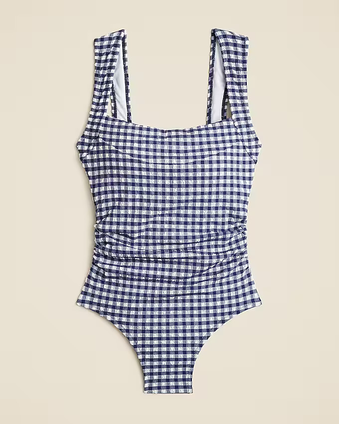 Nia ruched squareneck one-piece | J. Crew US