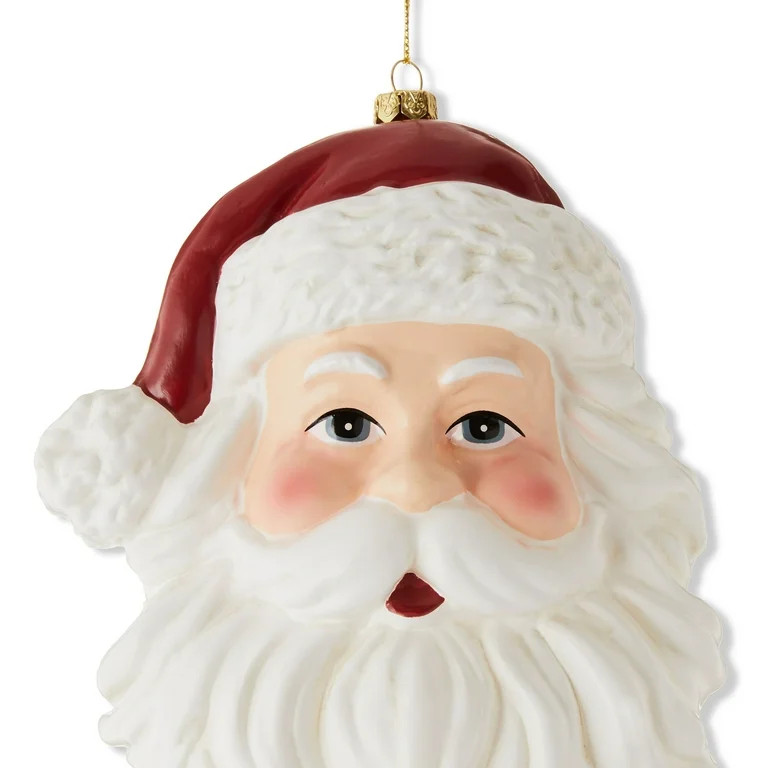Red and White Jumbo Santa Christmas Ornament, Joyel Theme, 8.6", by Holiday Time | Walmart (US)