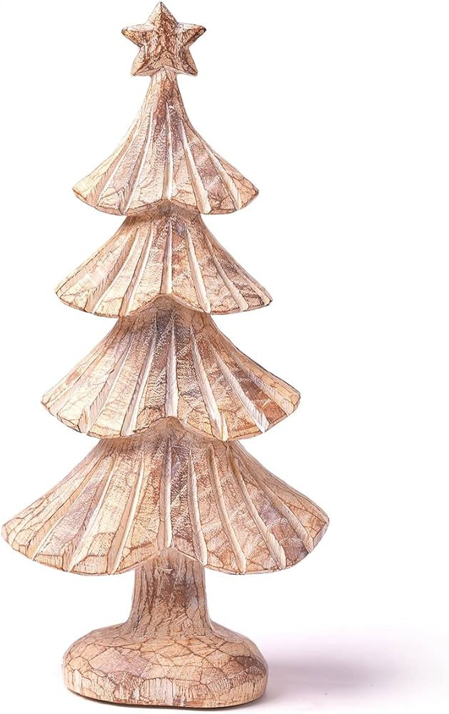 HAUCOZE Christmas Tree Decoration Statue Polyresin Figurine Sculpture Festival Home Arts 11.4 inc... | Amazon (US)