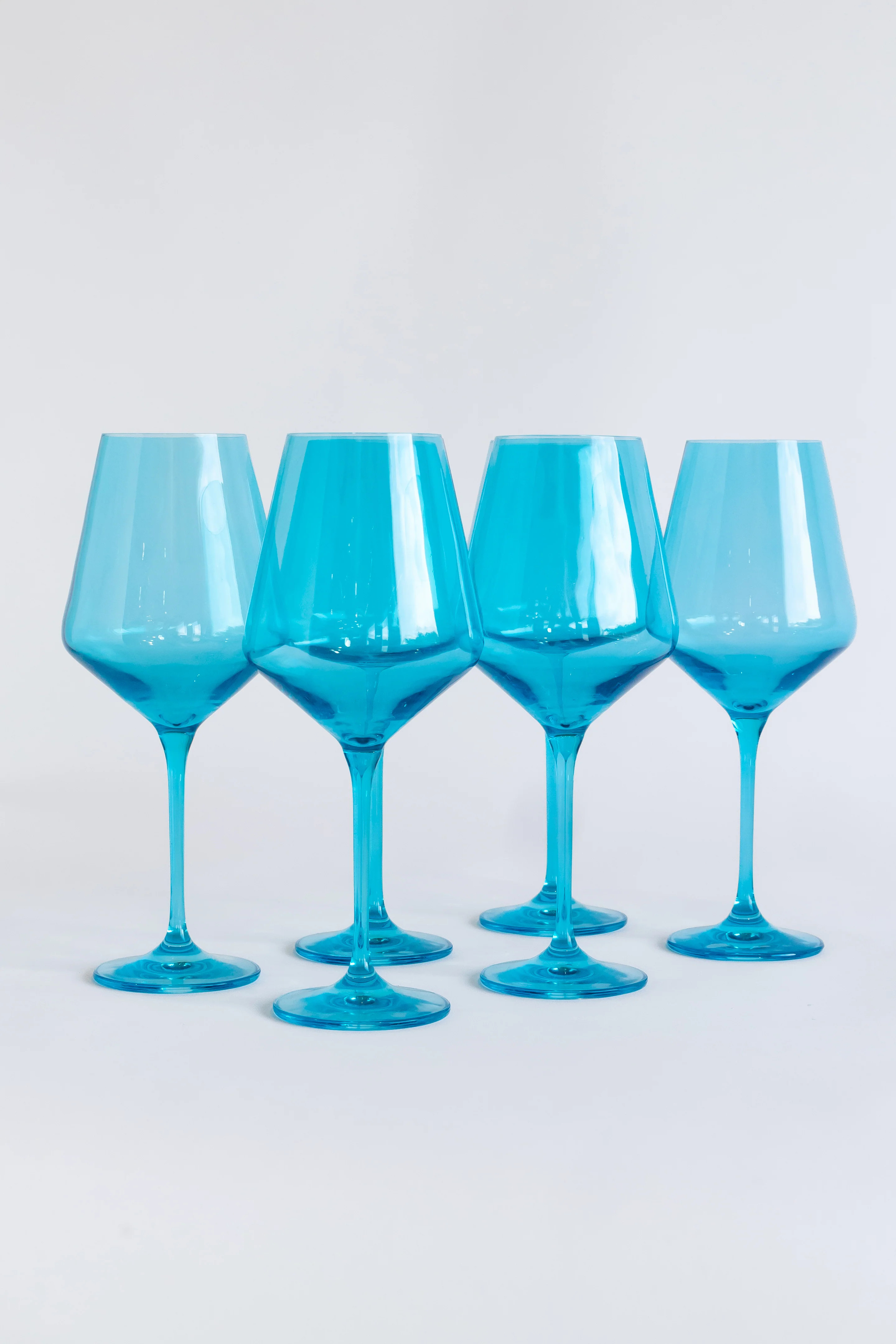Estelle Colored Wine Stemware - Set of 6 {Ocean Blue} | Estelle Colored Glass