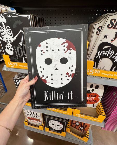 You’re Killin’ it! Funny Halloween Sign 🪧 https://liketk.it/4hT8s

Cute hanging Halloween 🎃 signs spotted at Walmart only $5.98! They’re a good size too 10x14”. 

https://rstyle.me/+RrY_s676MEfr5wAzQ1VxNQ aff. 

This humorous Halloween Hanging Sign Decoration will get everyone into the holiday spirit. The sign features a spattered hockey mask and reads, "Killin' it." 

The attached metal loop makes it easy to display anywhere in your home. Hang it near your snack table to get a good chuckle out of your Halloween party guests. 

Durably crafted, this sign will become a family favorite that you can display year after year.

Ghost 👻 https://rstyle.me/+GE2OgppMFV_rjcWNM5IQ5Q

Fall Market Truck https://rstyle.me/+oorYCMYytcE6wmQcGqaSaQ 

Hocus Pocus https://rstyle.me/+Uwd2M3HKNQ6QcfjZVybZMw 

Hey boo  🩻 https://rstyle.me/+xtNcs0f0UnqqiscCUnFNIw 

Show me your spooky 🐈‍⬛ https://rstyle.me/+bKS00aa5IHm4QNDVsagpbg 

Happy Halloween https://rstyle.me/+Wnpnvx499UYj54Ql0rXjkg 

Trick or Treat 🍬 https://rstyle.me/+d4S1LEnJhlCc5pNlbYqXAw

#LTKparties #LTKSeasonal #LTKhome