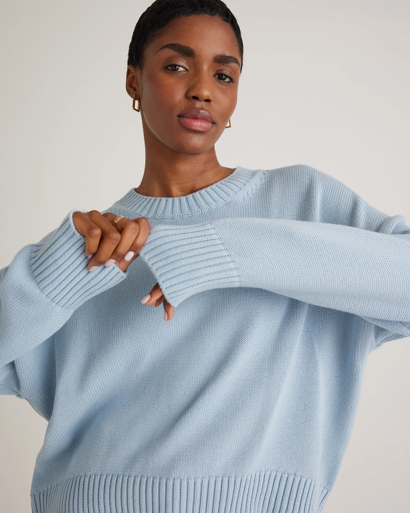 100% Organic Cotton Boyfriend Crew Sweater | Quince