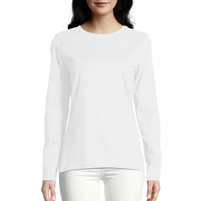 Hanes Women's Long Sleeve Crewneck Tee | Walmart (US)