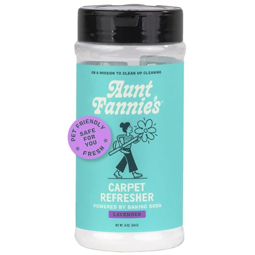 Aunt Fannie's Carpet Refresher & Deodorizer Powder, Multi-Purpose Carpet, Rug, and Upholstery Odor Eliminator for Homes with Cats and Dogs, Lavender Scent, 16 Oz (Pack of 1) | Amazon (US)
