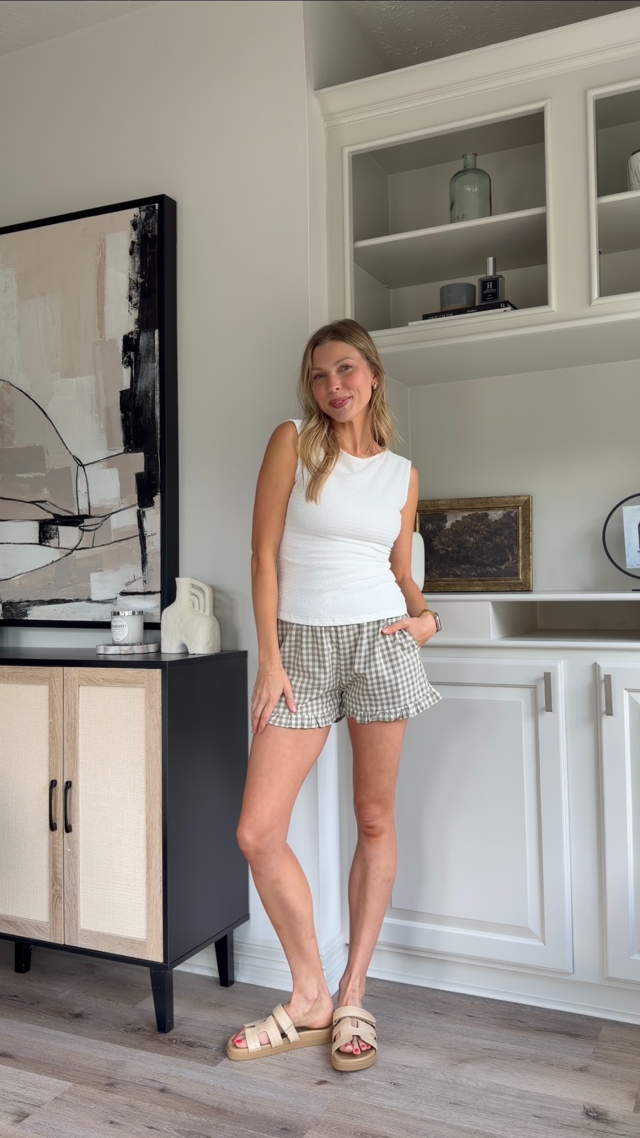 Cute, comfy mom outfit for summer! S in top + M in boxer shorts
 

 