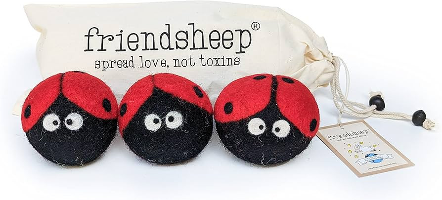 Wool Dryer Balls by Friendsheep 3 Pack XL Organic Premium Reusable Cruelty Free Handmade Fair Tra... | Amazon (US)