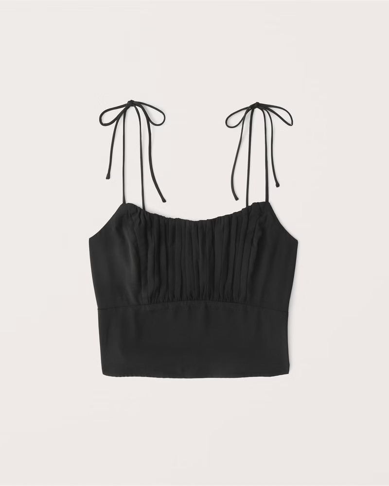 Cropped Ruched Cami | Abercrombie & Fitch (US)