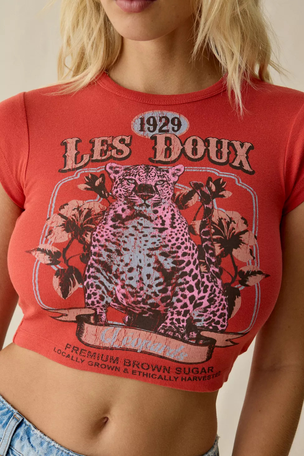 Les Doux Leopard Graphic Baby Tee | Urban Outfitters (US and RoW)