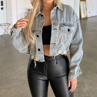 Distressed Cropped Denim Jacket | YesStyle Global