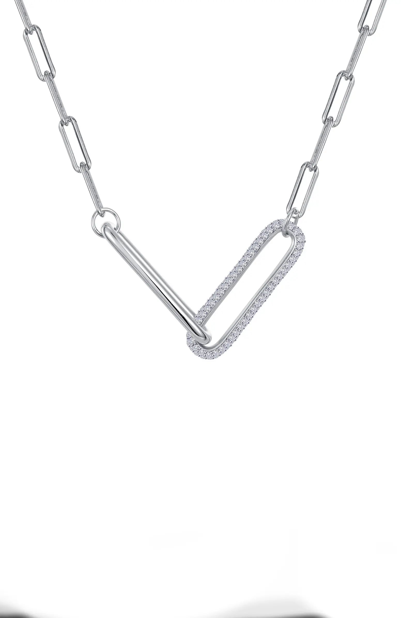 Simulated Diamond Paperclip Necklace | Nordstrom