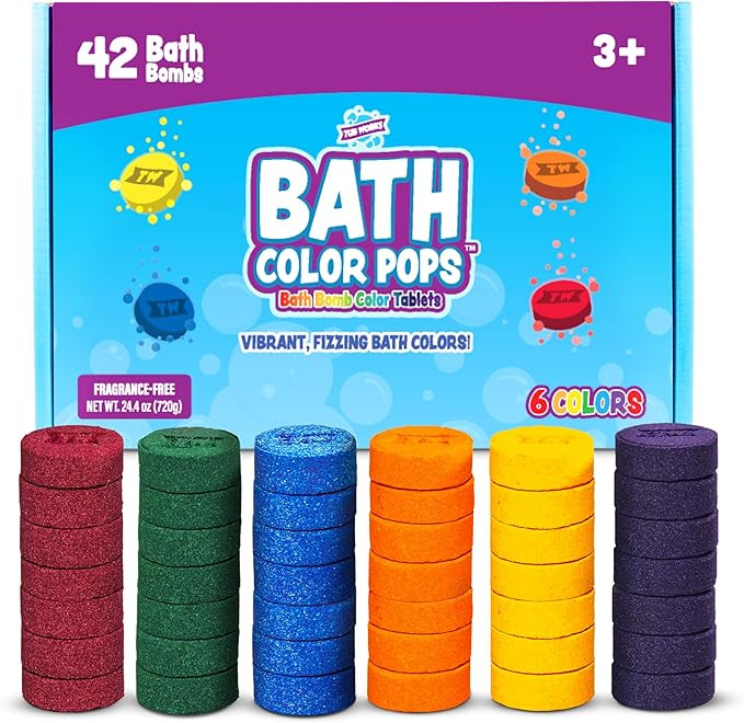 Tub Works® Bath Color Pops™ Moisturizing Kids Bath Bombs, 42 Count | Bath Bomb Refills for Bat... | Amazon (US)