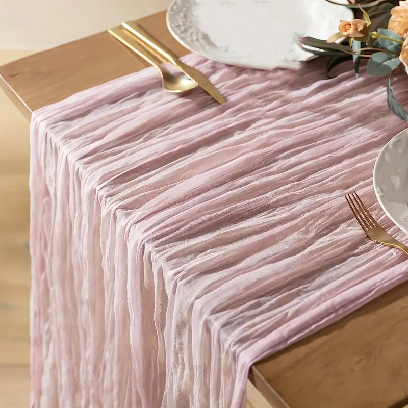 Polyester Table Runner   Cheesecloth Table Runner Gauze - Temu Canada | Temu Affiliate Program