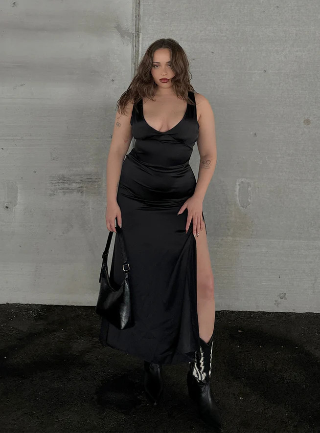 Lynsey Midi Dress Black | Princess Polly US