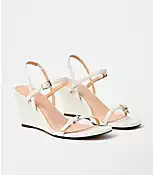 Double Buckle Wedge Sandals | LOFT