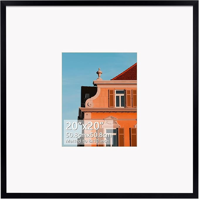 Rempry 20x20 Floating Picture Frame, Display Pictures 8x10 with Mat or 20x20 Without Mat, Signatu... | Amazon (US)