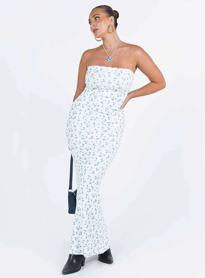 Oscar Maxi Dress Blue Floral | Princess Polly US