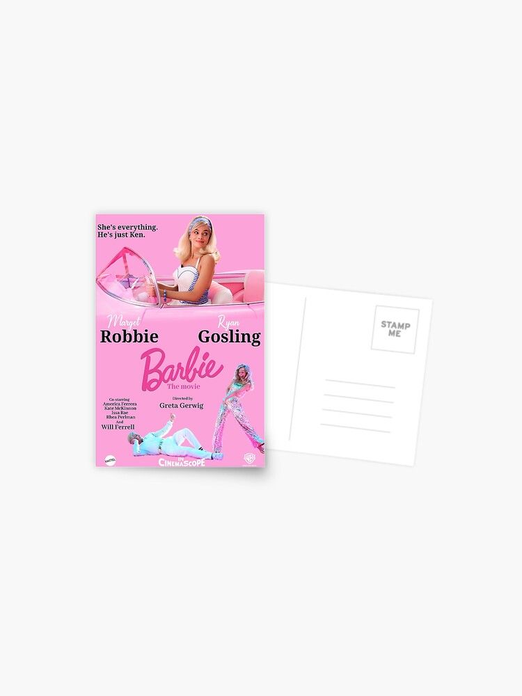 "Barbie The Movie - Pink Poster Art" Postcard for Sale by Dilhermandoart | Redbubble (US)
