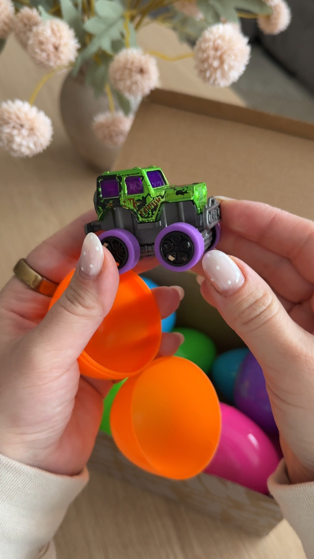 These surprise monster trucks inside colorful eggs are the perfect small toy for toddlers — great for Easter baskets, travel days, and screen-free play.

monster truck toys for kids, surprise egg toys, toddler car toys, Easter basket toys for kids, small toys for boys, preschool toy cars, travel toys for toddlers, party favor toys for kids, sensory toys for toddlers, toy cars set for kids

#LTKHome #LTKKids #LTKSaleAlert