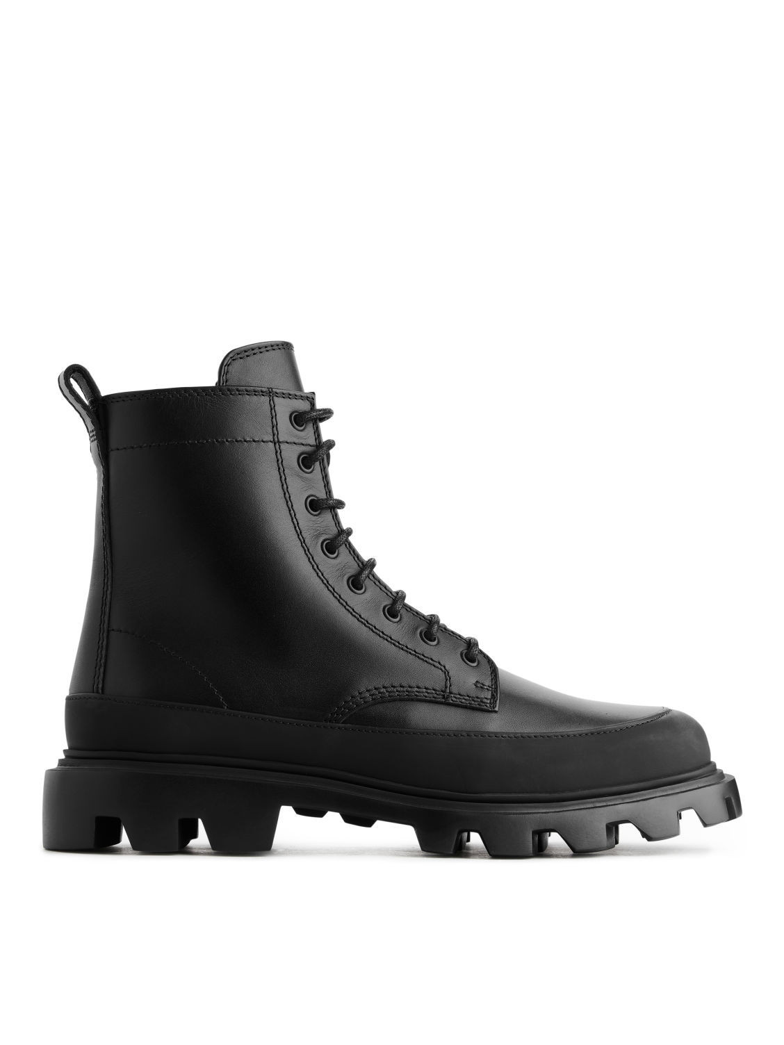 Chunky Mudguard Leather Boots - Black | ARKET (US&UK)