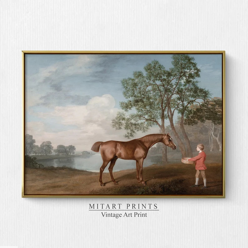 Vintage Horse Painting Horse Art Print Antique Equestrian - Etsy | Etsy (US)