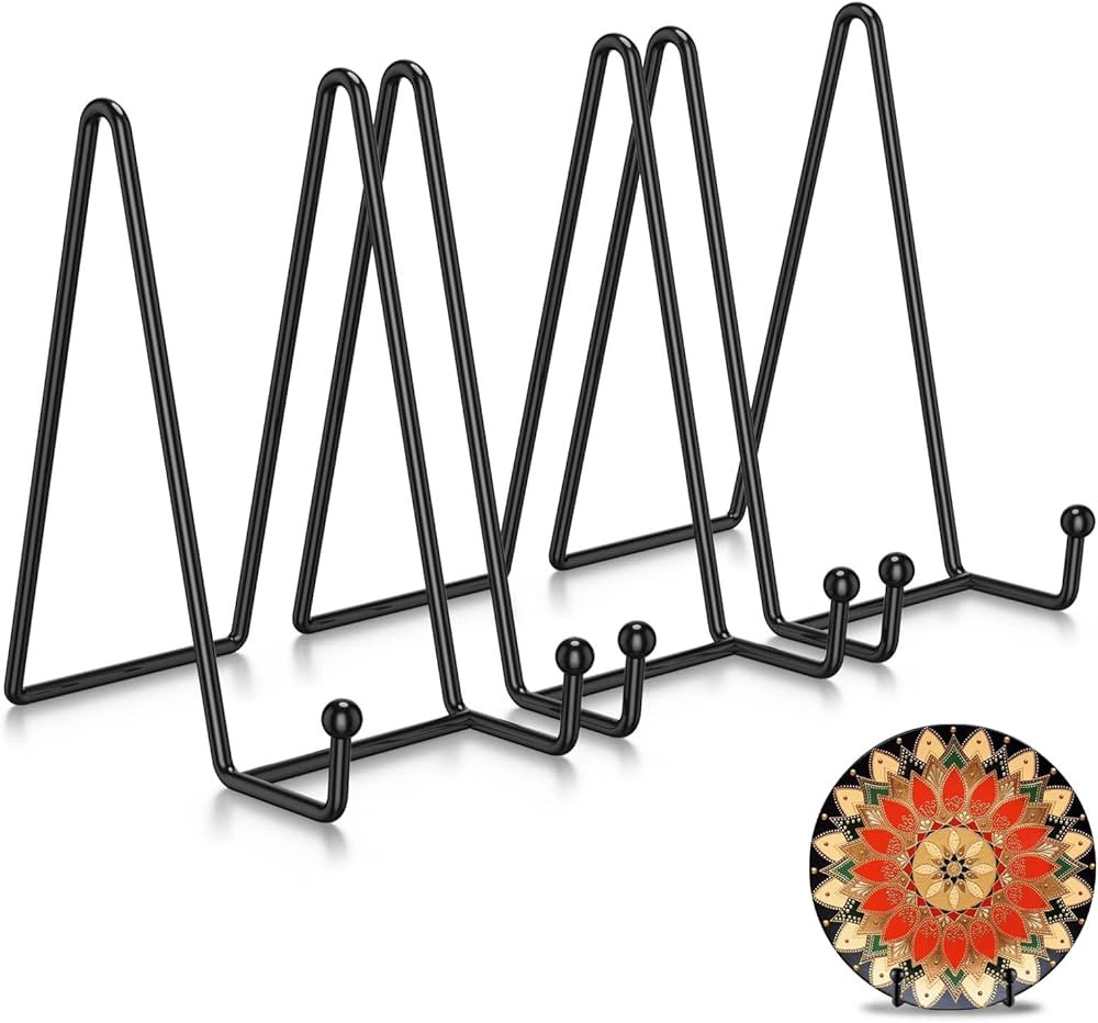 Amazon.com: Livelab Plate Stands for Display, 3 Pack 6 Inch Picture Stand Black Iron Easel Decora... | Amazon (US)