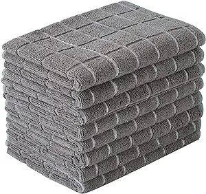 Microfiber Dish Towels - Soft, Super Absorbent and Lint Free Kitchen Towels - 8 Pack (Lattice Des... | Amazon (US)