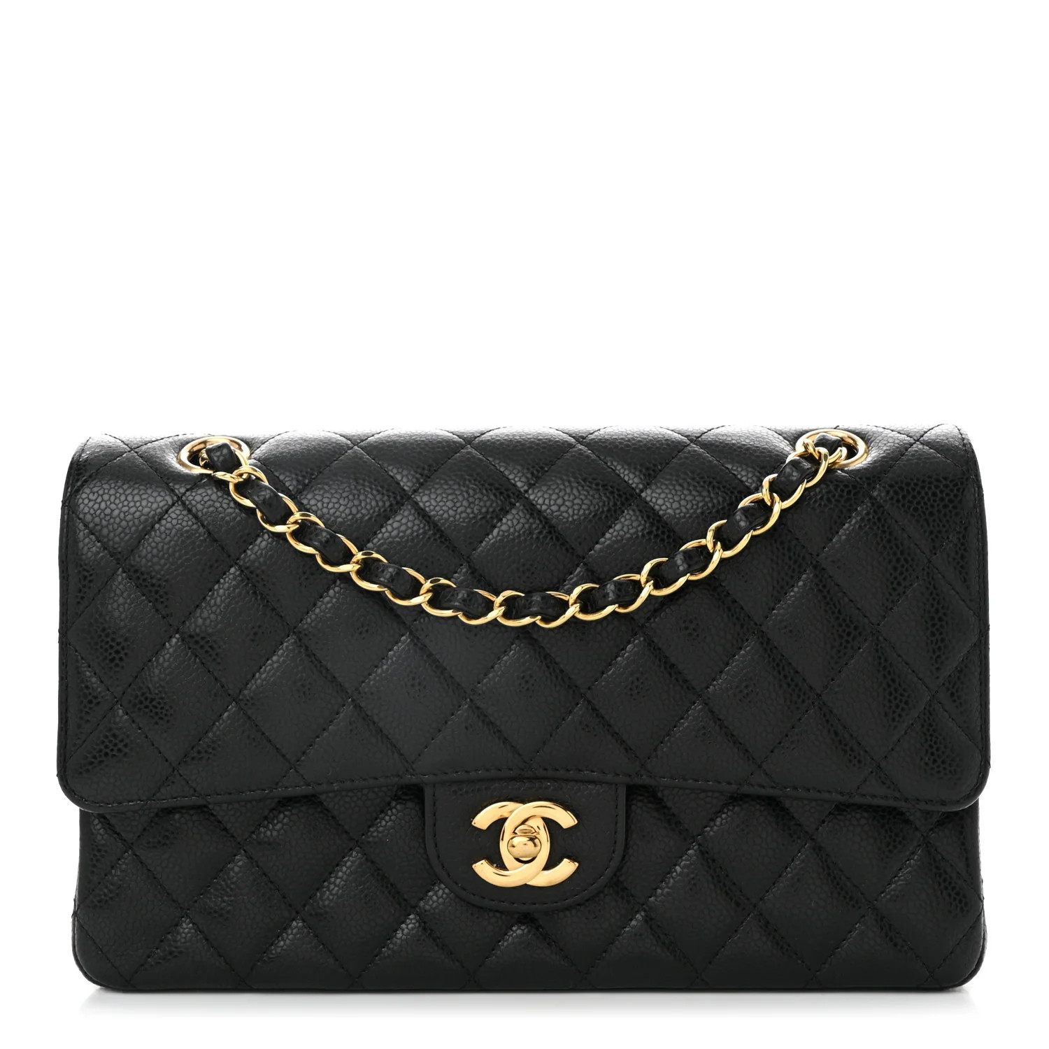 Chanel Caviar Quilted Medium Double Flap Black 1745047 | FASHIONPHILE (US)