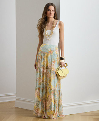 Lauren Ralph Lauren Women's Floral Tiered Maxi Skirt - Macy's | Macy's