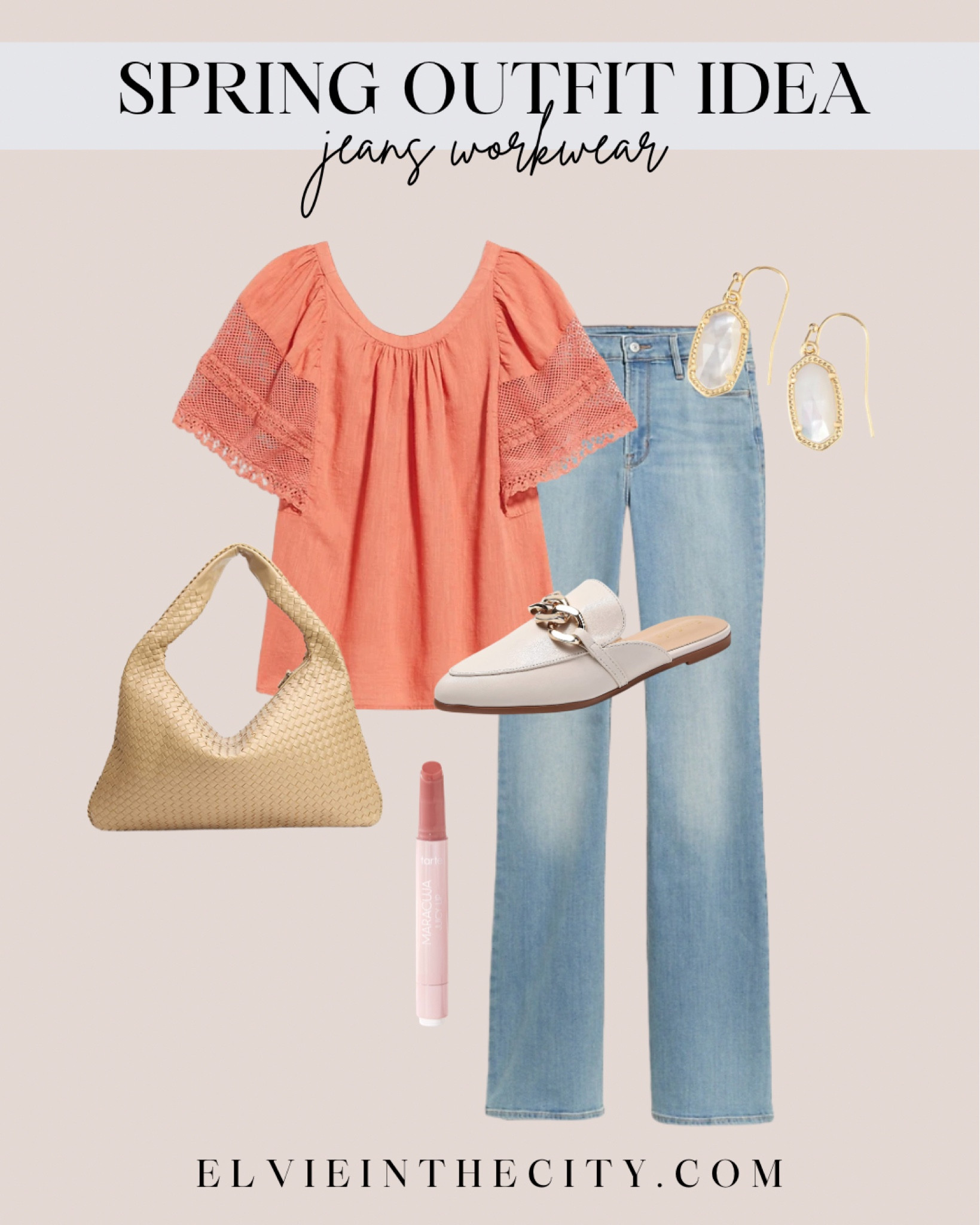 Spring outfit idea - jeans workwear

Blouse - flowy top - spring top - short sleeve blouse - woven shoulder bag - purse - lipgloss - slip on shoe - mule. Kendra Scott earring - light denim

#LTKshoecrush #LTKunder50 #LTKstyletip
