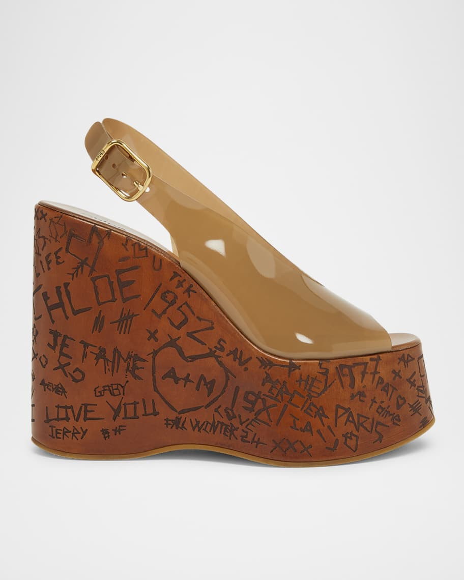 Chloe Maxime Jelly Slingback Platform Sandals | Neiman Marcus