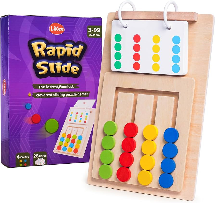 LiKee Slide Puzzle Color Sorting Matching Toys, Airplane Car Travel Busy Board for Toddler No-Los... | Amazon (US)